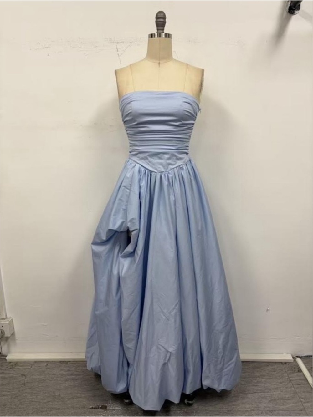 Windsor Strapless Light Blue Ruched Bodice Maxi Ball Gown(LAST ONE )